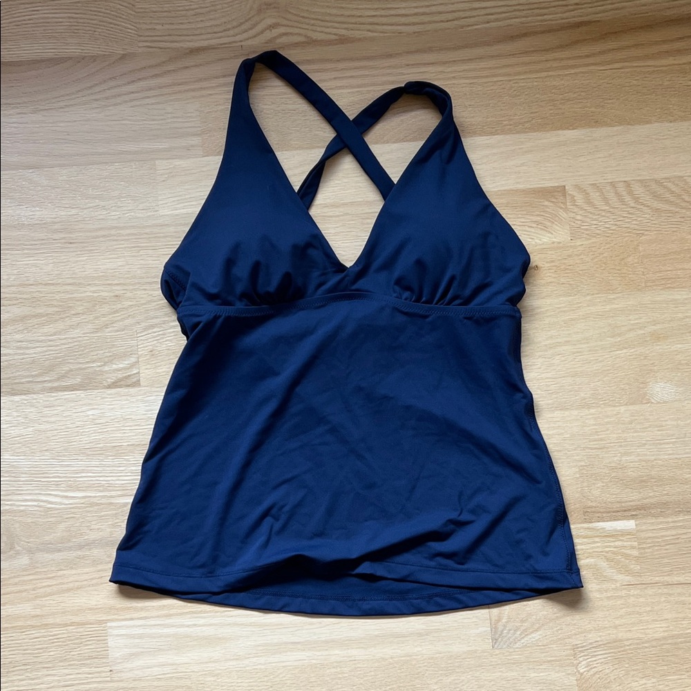 NWOT Athleta Navy Blue Cross-Back swim Tank Top